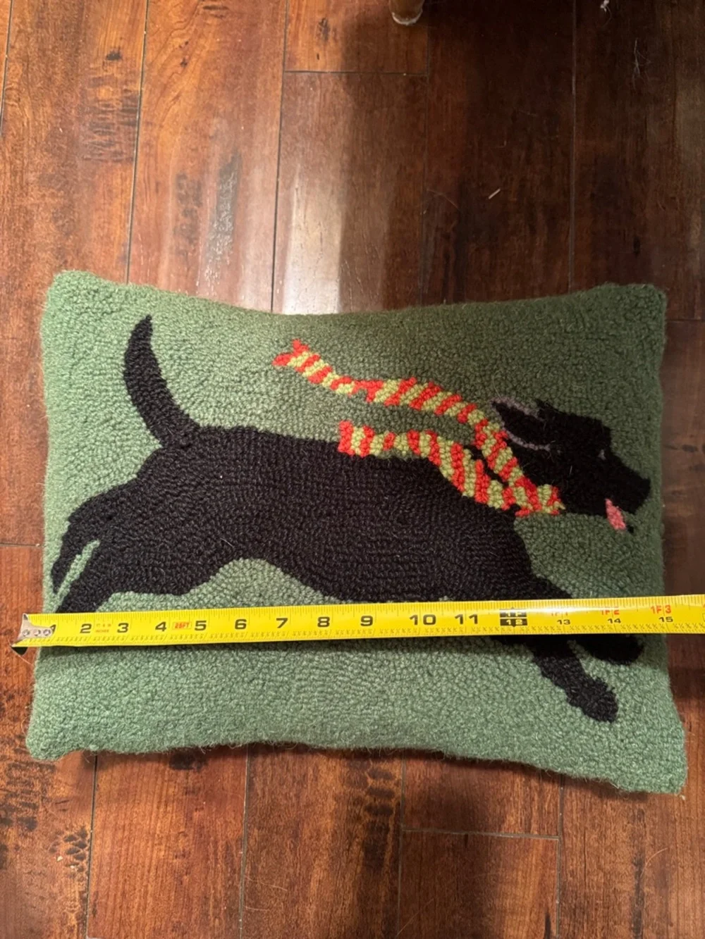 Wool Hooked dog pillow and Striped Scarf-novelty dog pillow-100 % wool